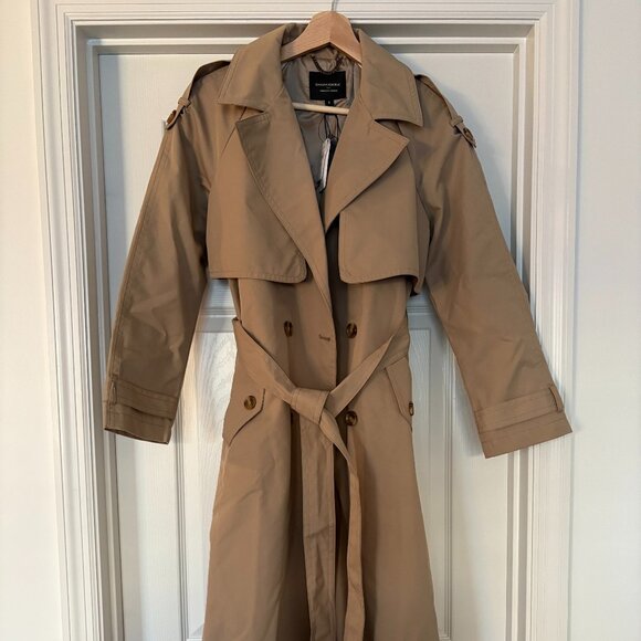 BANANA REPUBLIC FACTORY Classic Twill Trench Coat Petite Small - Picture 1 of 4